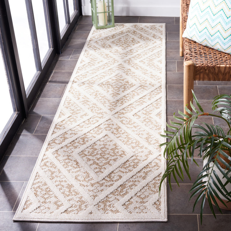 Alibek Performance Geometric Indoor/Outdoor Area Rug, Runner 2'2" x 8'