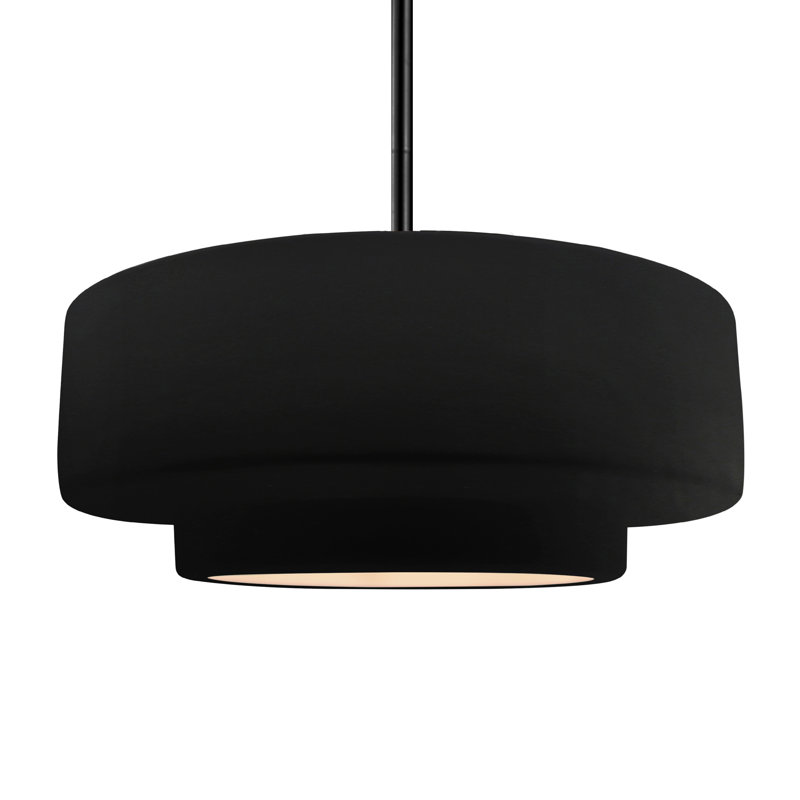Luminaire suspendu à 1 lumière Meydan, Noir mat carbone, H 6 po x l 16,25 po x P 16,25 po, Matte Black