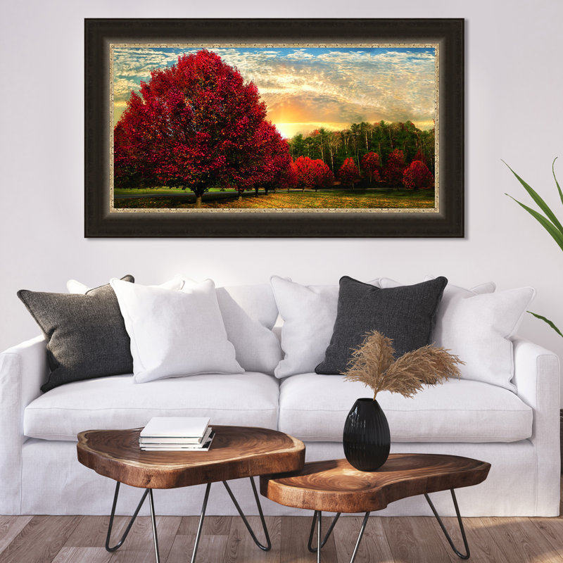 «Crimson Trees», reproduction d'impression encadrée
