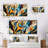 Retro Futurism In Orange And Blue Waves - Abstract Square Collage Set Of 2-102163097-102163095