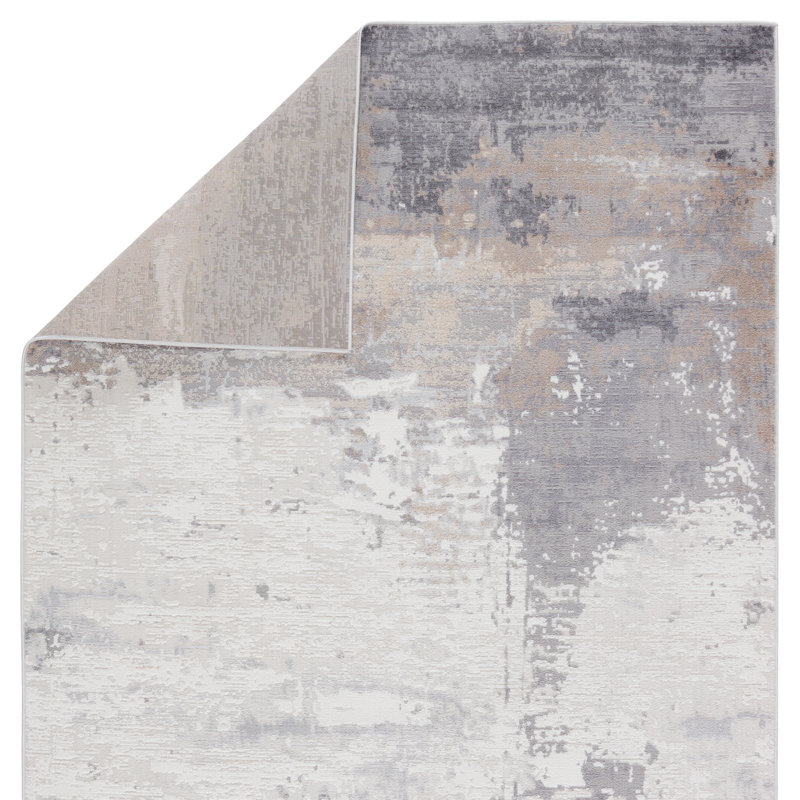 Tapis abstrait gris, Tapis de couloir 3 pi x 12 pi
