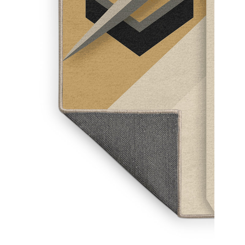 Tapis à motif géométrique doux et moelleux en épée et bouclier Durr, 2 x 5
