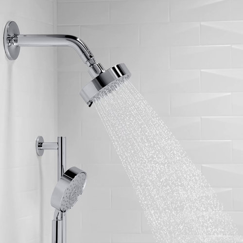 KOHLER Purist 3-Spray Patterns with 1.75 GPM 5.5 in. Single Wall Mount Fixed Shower Head in Polished Chrome