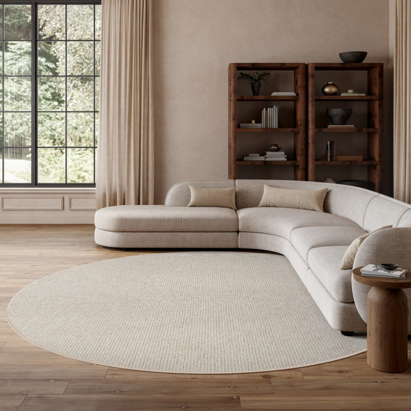 Tapis Bagby, Ivoire/beige, Rond 8 pi