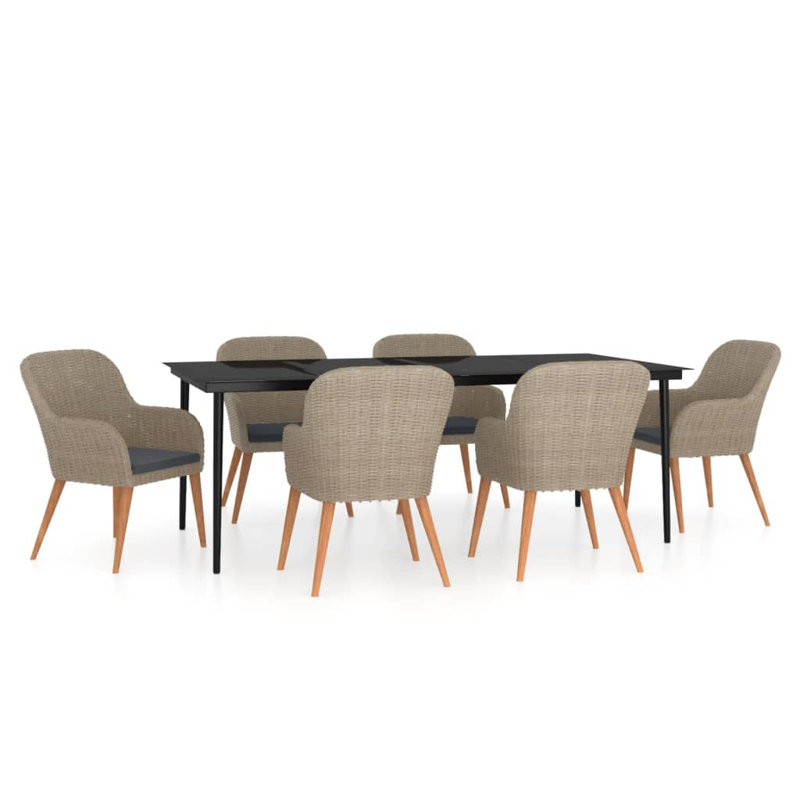 Ensemble bistro Janill Square pour 2 personnes, 29.1" H x 78.8" W x 39.4" D, Brown, 6