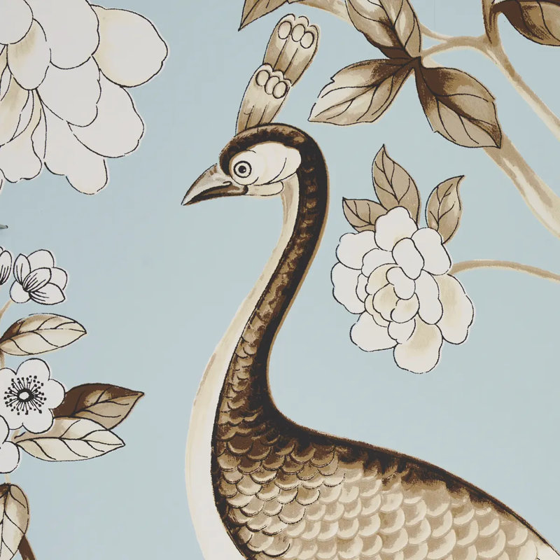 Papier peint Oiseaux Et fleurs, Minéral