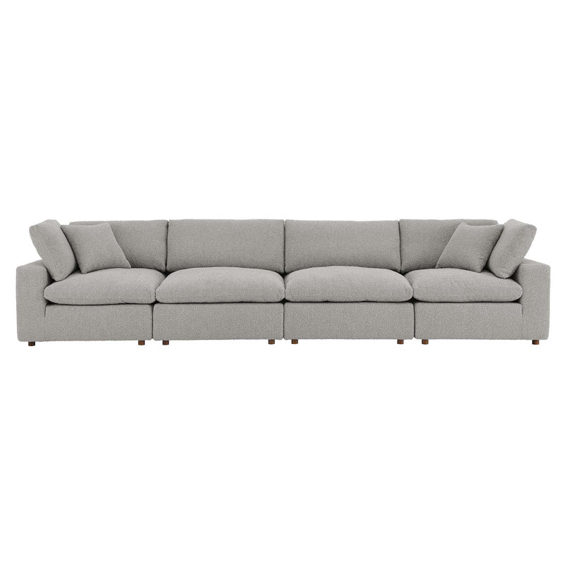 Canapé 4 places Modway Commix, Boucle gris clair