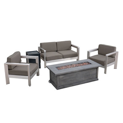 Hovik 4 - Person Patio Conversation Set with Cushions