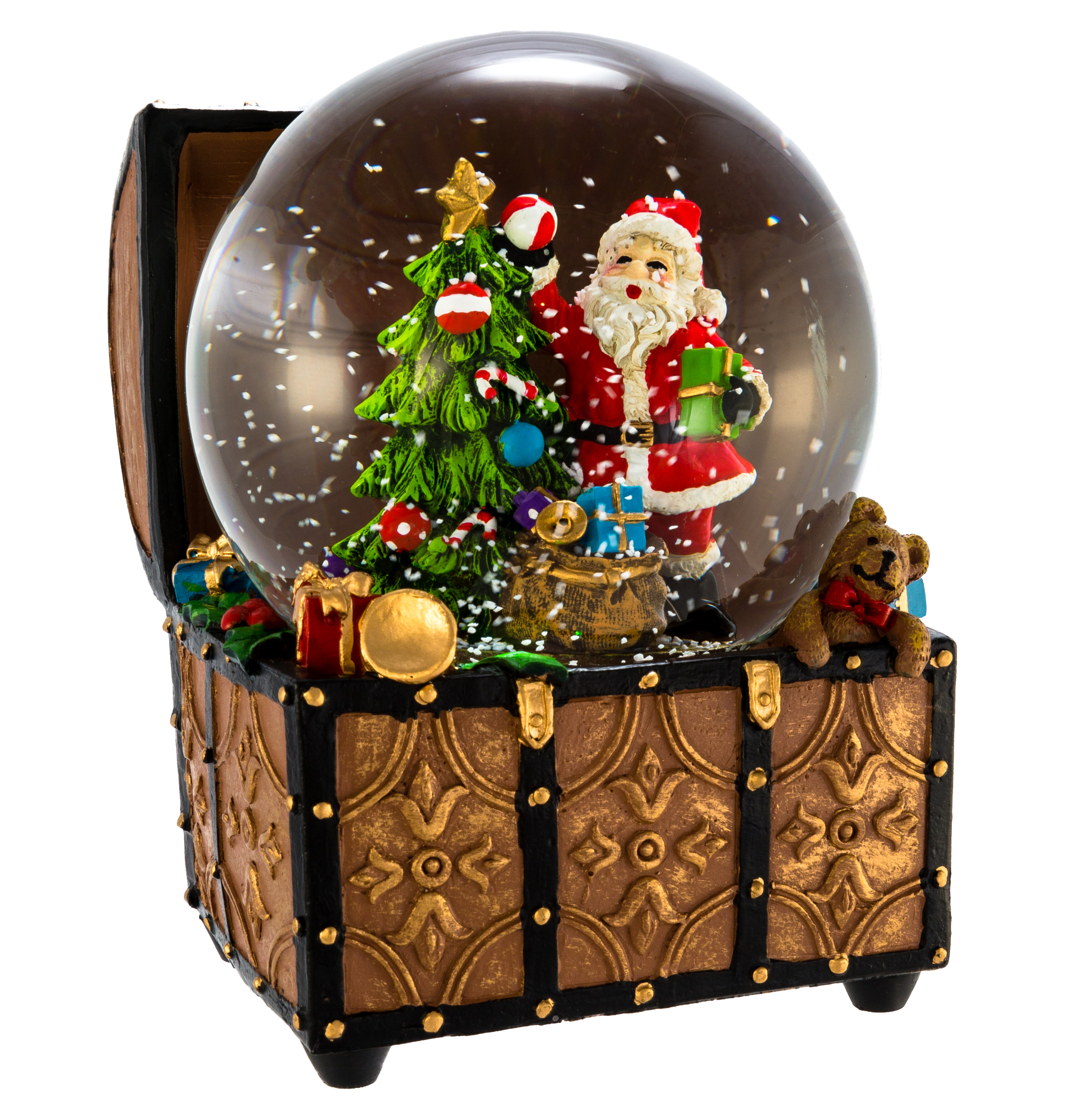 Snow Globes Glitter Water Globe Musical Snow Globe Decoration Plays We Wish  You a Merry Christmas , 100mm,Christmas Tree