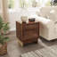 Tables de chevet en bois peu encombrantes, finition noyer avec rangement moderne