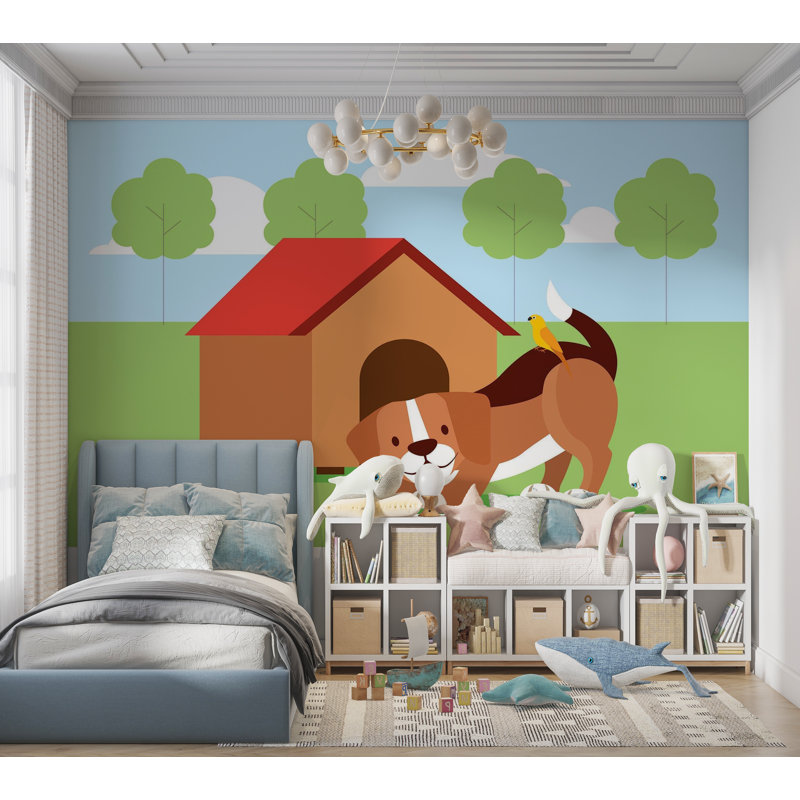 Papier peint de qualité supérieure - Amusement pour chien, L 108 po x l 150 po