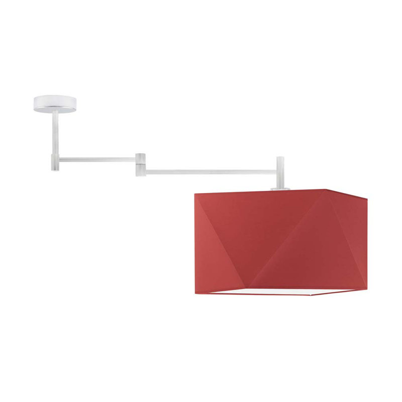 Demarie Fabric Semi Flush Mount, Red, Silver
