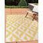 Tapis intérieur / extérieur en polypropylène tissé à la machine géométrique jaune / ivoire-833379808