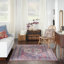 Machine Washable Southwestern Navy/Muted Red/Beige Area Rug-459919842