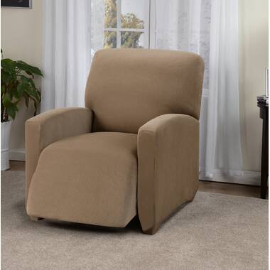 Box Cushion Recliner Slipcover Stonecrest Classic Home Decor, Inc Fabric: Chocolate Faux Leather, Size: 103 H x 25 W x 23 D