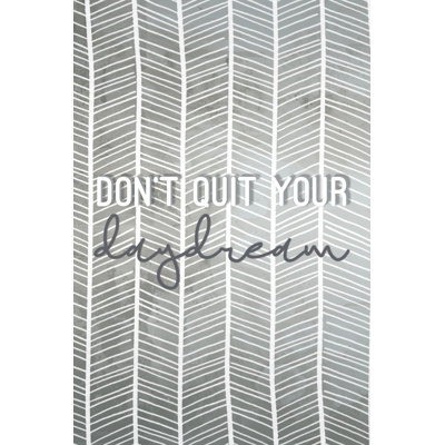 Don't Quit Grey Chevron Daydream - Wrapped Canvas Print