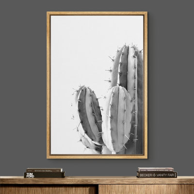 «Black and White Southwest Desert Cactus Modern Botanical», art mural sur toile