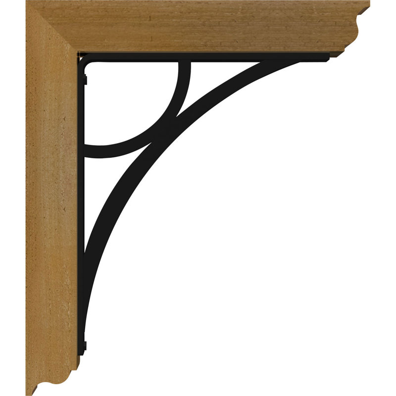 Triple support de fer Galveston, H 16 po x P 14 po, Cèdre rouge de l'Ouest l 4 po x T 2 po (sciage br