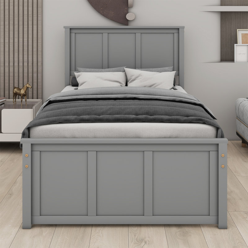 Lit plateforme avec lit gigogne, Grey