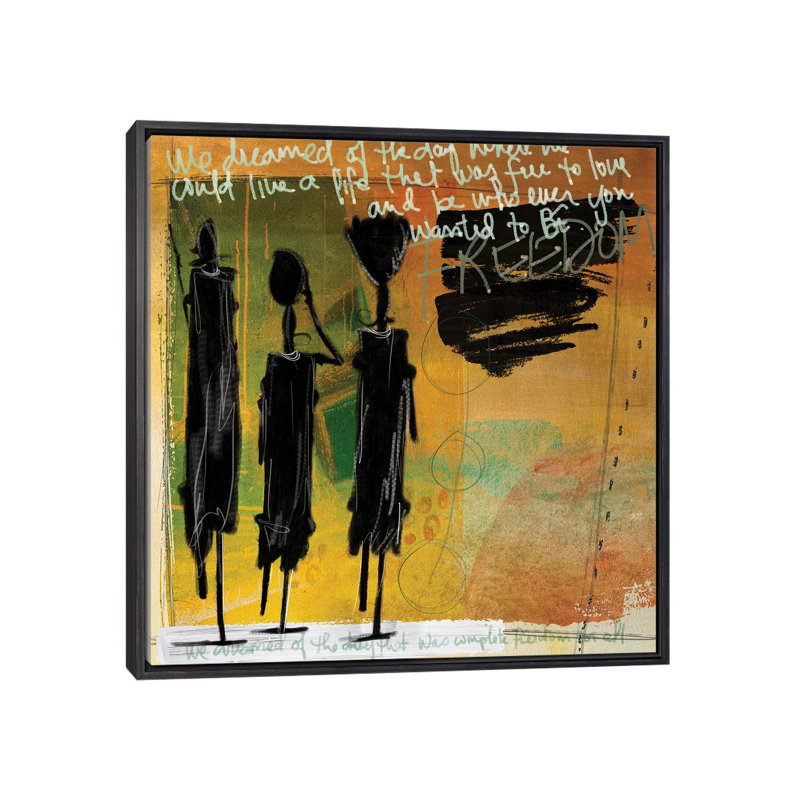 Tribu jaune par Nikki Chu - impression, H 37 po x l 37 po x P 1,5 po, Encadrement noir décoloré