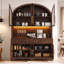 Armoire de rangement de 75,8 po de haut avec garde-manger arqué avec tiroirs et portes de grange-1656397165