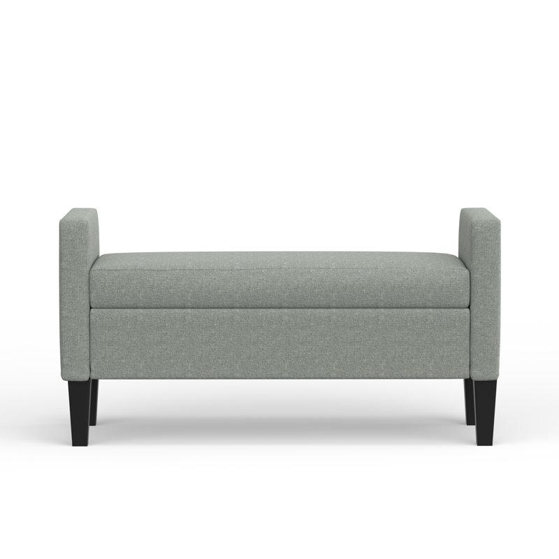 Banc de rangement à couvercle rabattable rembourré, Pierre, H 24 po x l 46,06 po x P 17,8 po