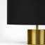 Lampe de table, hauteur 63,5 cm, corps en béton noir, abat-jour noir, style contemporain