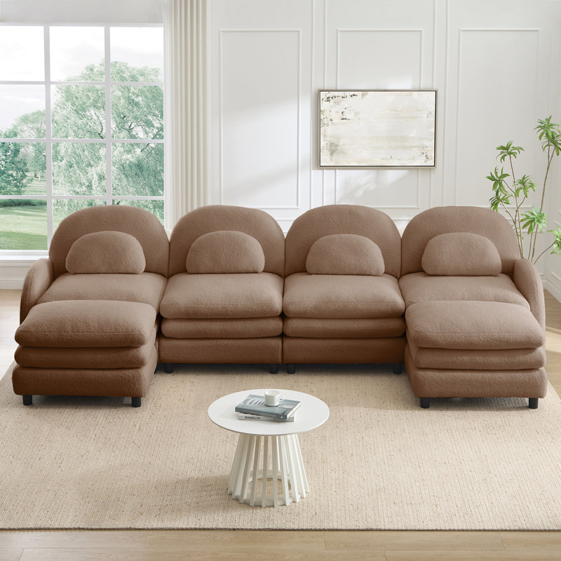Canapé 3 places Teddy, 35.4" H x 129.1" W x 33.8" D, Camel