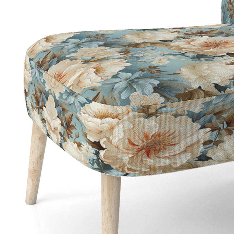 Chaise d'appoint rembourrée Cottage Beige Timeless Peony Delights