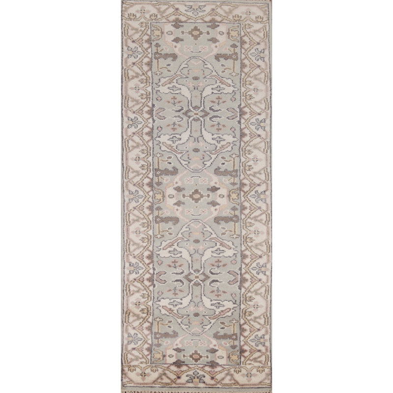 Tapis de couloir oriental fait à la main Oushak 2 x 8