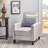 Linen Manual Push Back Recliner Chair-320699900