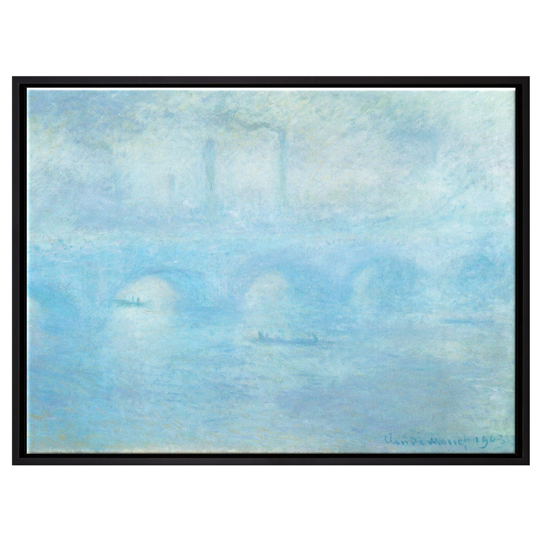 Gerahmtes Leinwandbild Waterloo Bridge in London von Claude Monet