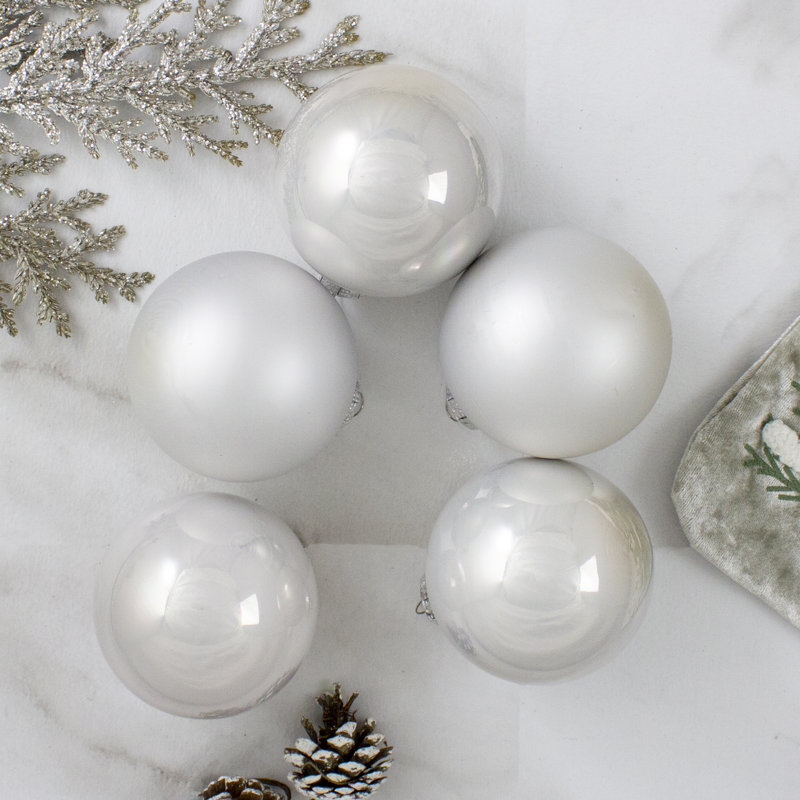 Ornement de Noël boule de verre, Blanc