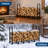 6 FT Firewood Rack Outdoor with Cover, Fire Wood Storage Rack,Black Outdoor Firewood Rack Holder,12 Legs,Heavy Duty Log Stand, For Patio, Easy Assembly,Waterproof Resistant,Firewood Organizer-138810920