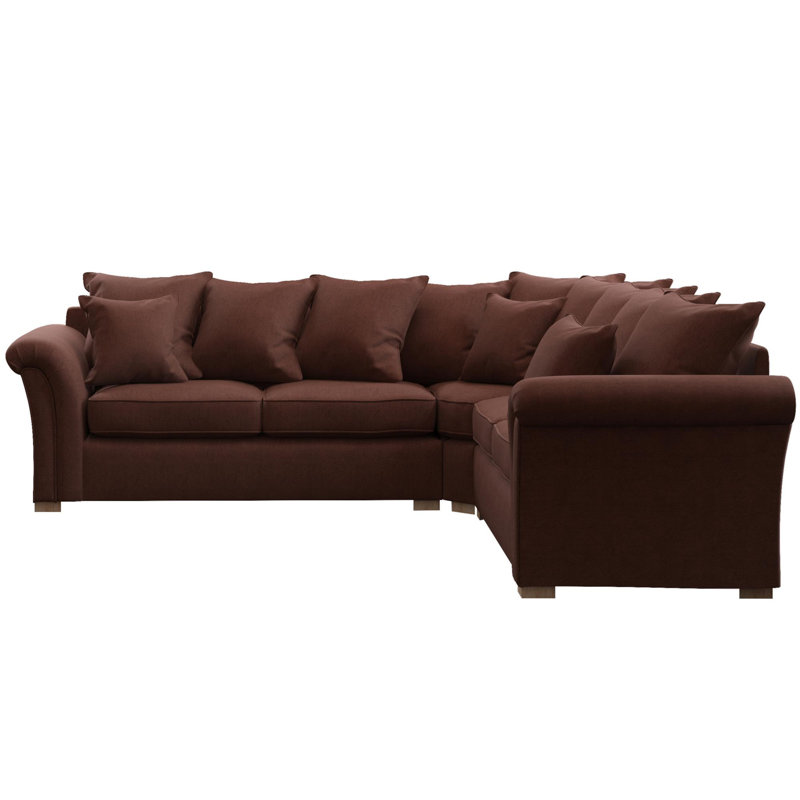 Castleacre Corner with two seats both sides, Scatter Back, Brick Polyester