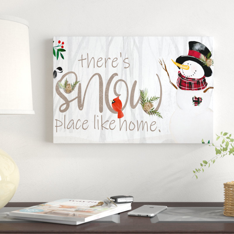 Folk Snowman Forest Collection D by Jennifer Paxton Parker - Graphic Art Print, 30cm H x 46cm W, Wrapped Canvas