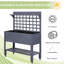 41" Raised Garden Bed With Trellis On Wheels, Wooden Elevated Planter Box With Legs And Bed Liner, For Flowers, Herbs & Vegetables