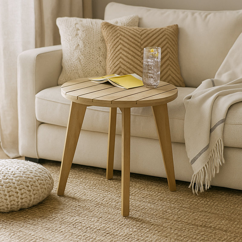 Pottsville Indoor/Outdoor Wooden Garden Side Table - Mid Century Modern for Stylish Garden Patio
