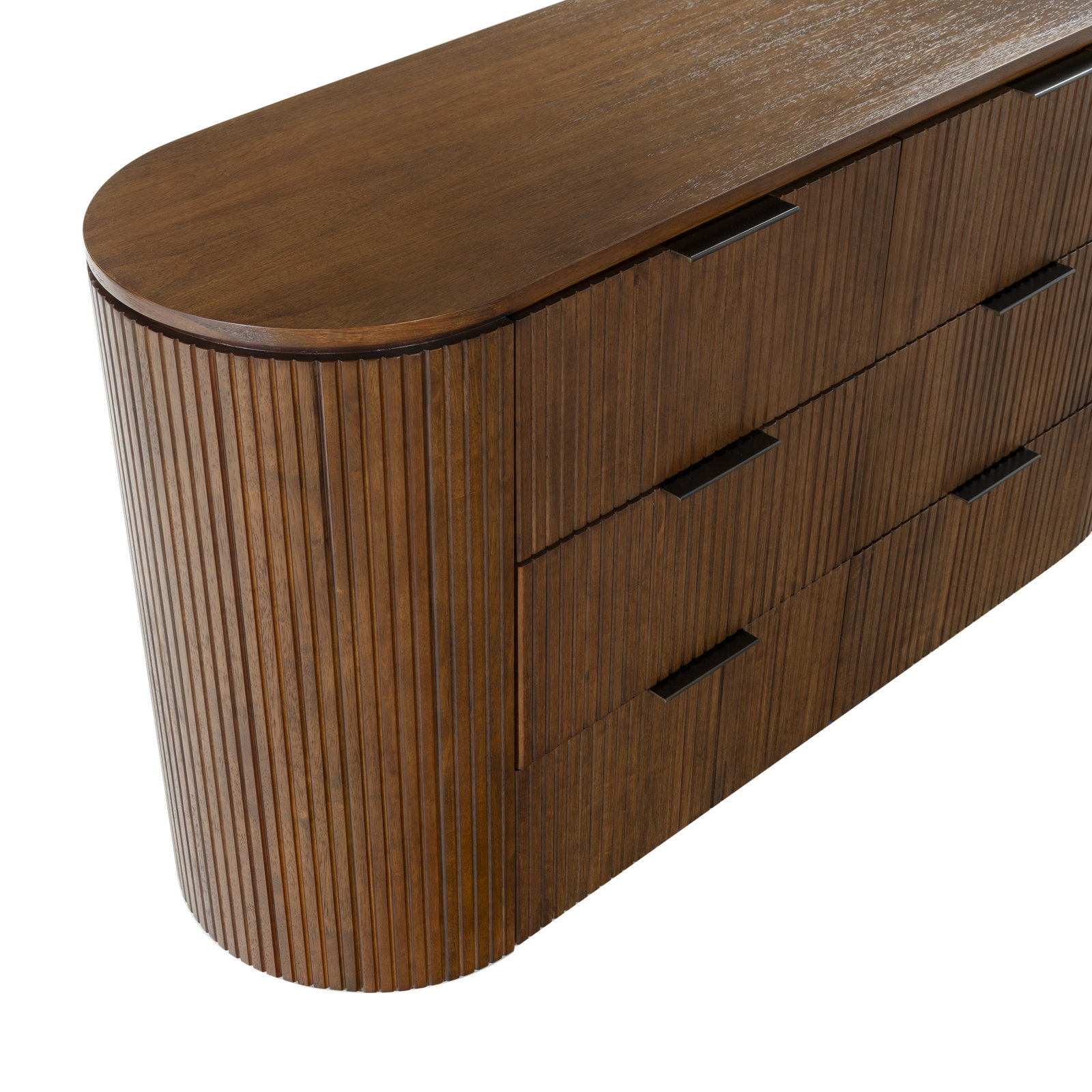 60" Fluted Double Dresser, Medium Oak