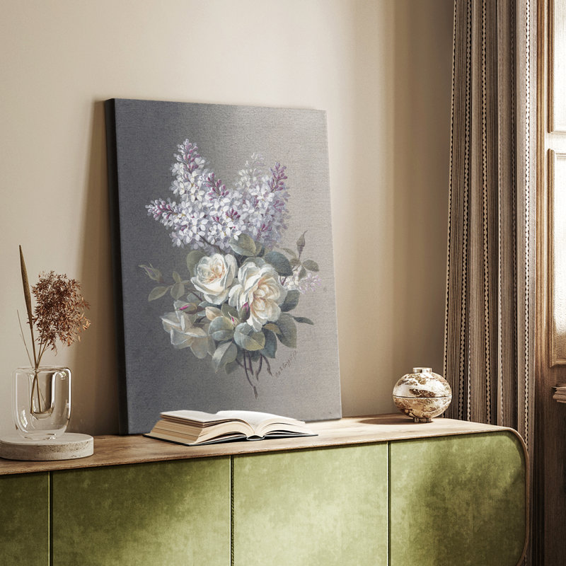 Motif floral rétro CCL XXII - Cavas enveloppés de galerie, H 18 po x l 12 po