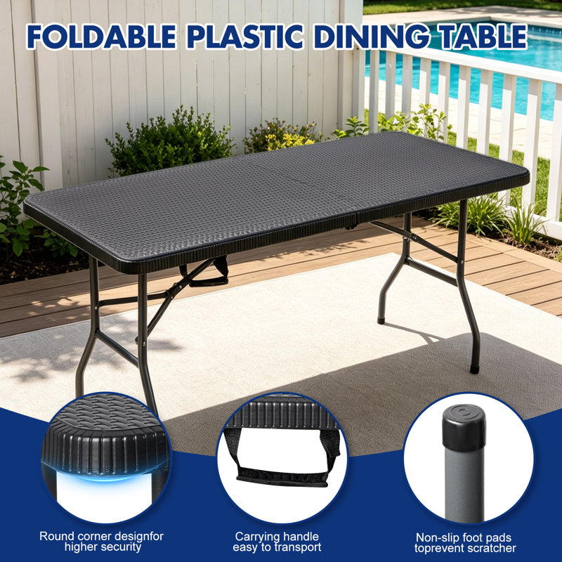 Table de camping pliante extérieure 6 pi