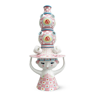 Lady With Hat Ceramic / Porcelain Table Vase