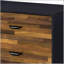 Commode à 6 tiroirs en noyer et noir avec rangement spacieux et fabrication durable, parfaite pour les chambres modernes