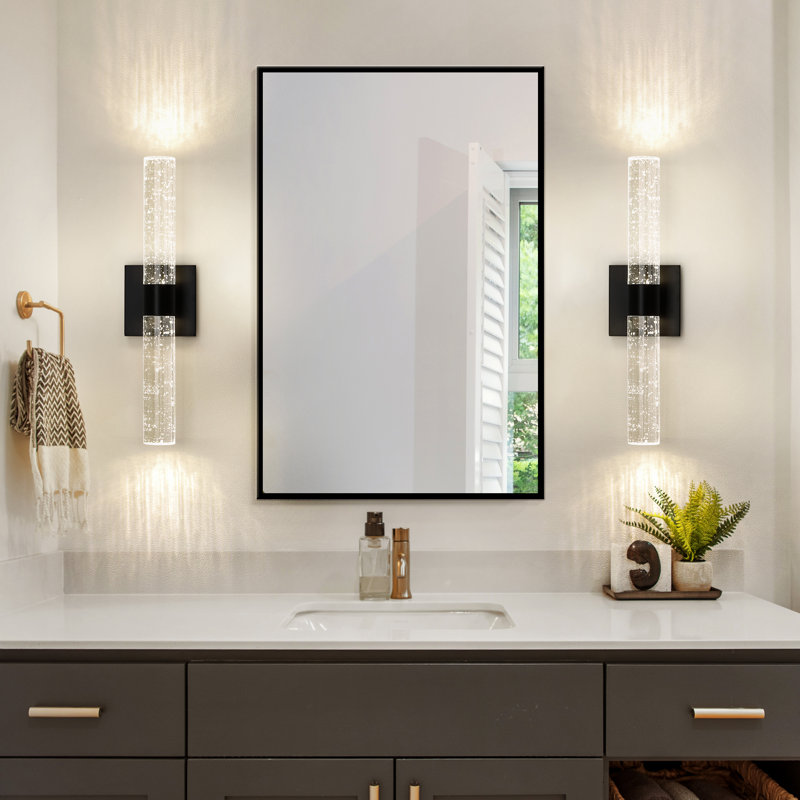 Olivia Dimmable Crystal Wall Light, Black