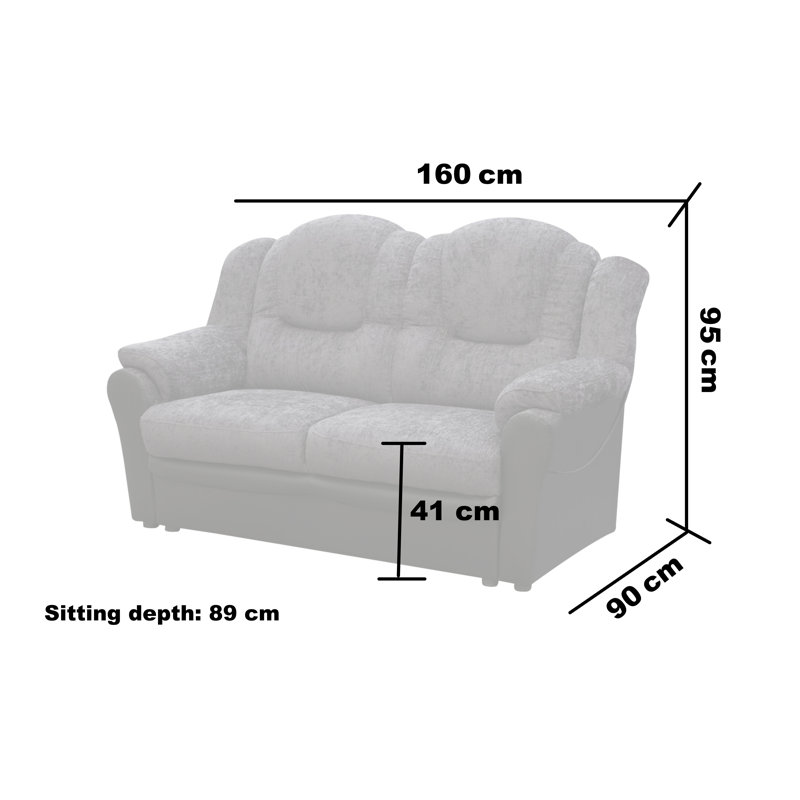 Texas 2 Seater Loveseat, Grey/Black