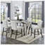 Ensemble de salle à manger à hauteur de comptoir 5 pièces Cavira avec table en faux marbre et chaises rembourrées, gris