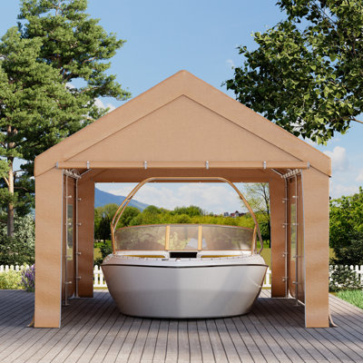 Car Canopy Portable Garage, Heavy Duty Car Port With Roll-up Ventilated Windows , Uv Resistant Waterproof All-season Tarp For Car, Boat And Emergency Shelter