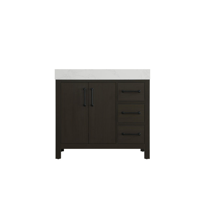 Meuble-lavabo simple 36 po 36 VF60636, Brun moka