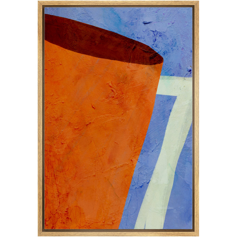 Signe, reproduction d'art sur toile encadrée, vue de côté ou tasse à café orange, boissons, illustrations américaines, art moderne, chic, gros plan, coloré, pour salon, chambre à coucher, bureau