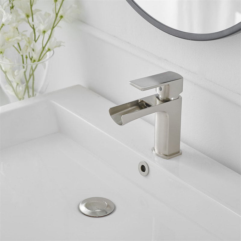 Waterfall Bathroom Faucet With Drain Assembly Single Hole Bathroom Sink Faucets Brass Single Handle Bathroom Basin Taps